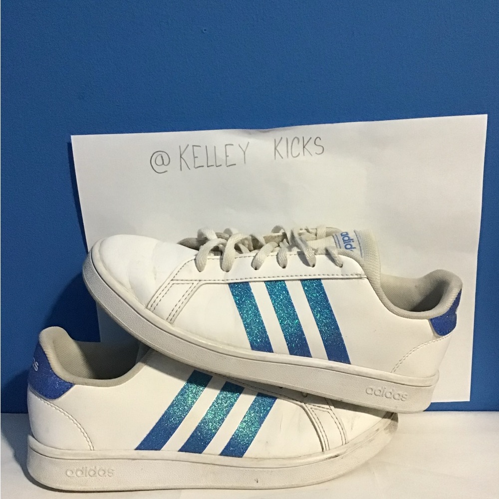 Adidas glitter used size 4y blue aqua